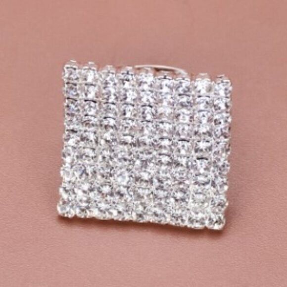 🎄Sparkle & Shine" Square Rhinestone Adjustable Ring - Picture 5 of 5